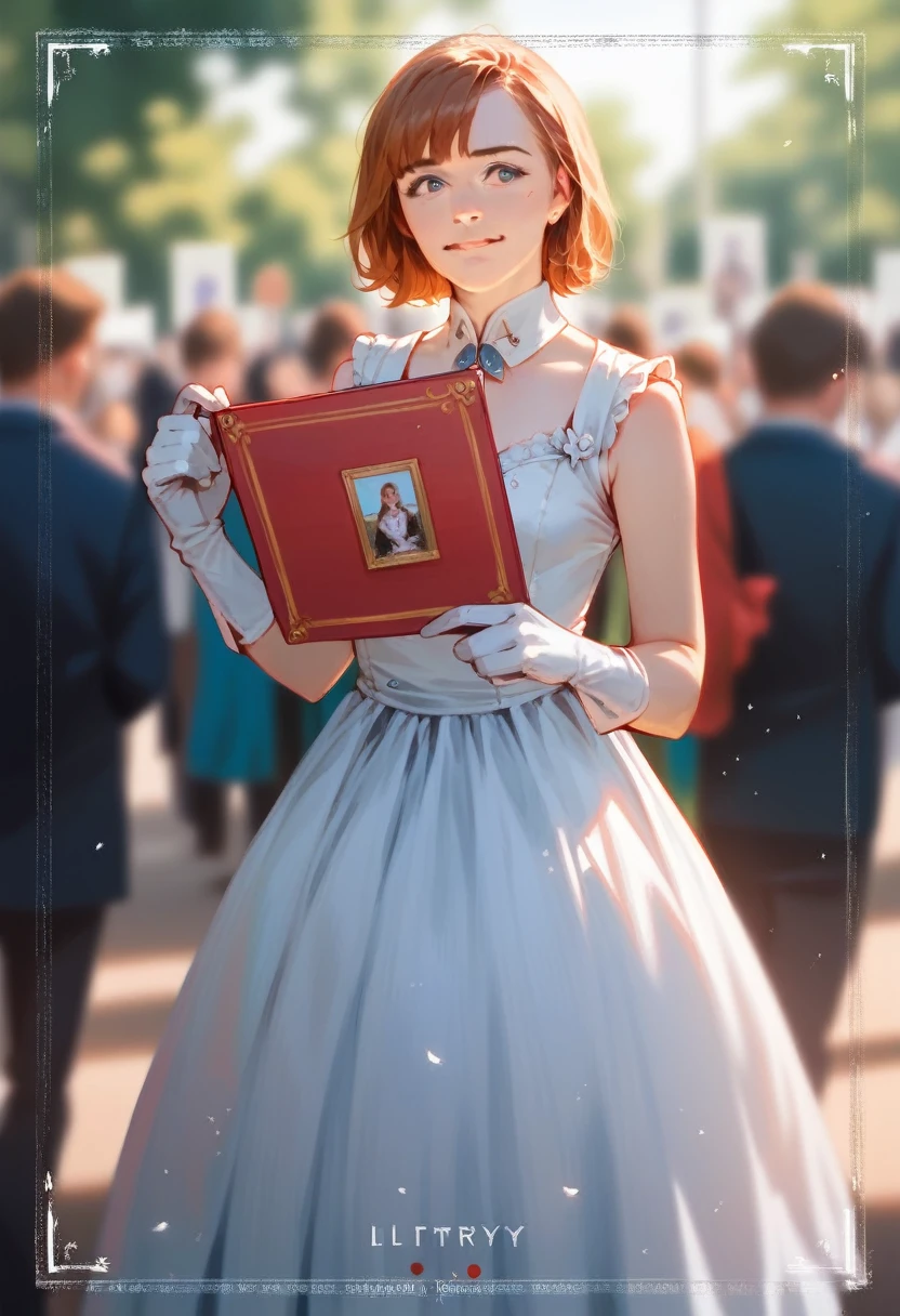 NSFW,(photograph realistic:1.55), masterpiece, Highest quality, detailed, Blurryry, depth_of_Field, Blurryry_background, Blurryry_prospect, 1人of女of子, gloves, white_gloves, dress, motion_Blurry, photograph_(Moderate), alone, white_dress,skirt lift,whiteいパンティ,garter belt,whiteいニーソックス