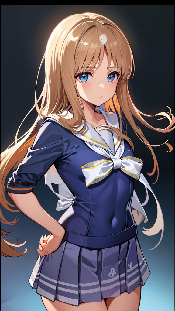 ((Transparentsailor suit:1.4)), (Transparentskirt:1.3), See-through clothes , (Perfect hands, Perfect anatomy), (Perfect body structure), ((arms two)), ((legs two)), ( ( masterpiece, best quality, high resolution, super high resolution, perfect pixel, written border depth, 4k, RTTX10.0))), Super detailed, HDR, Studio Lighting, Sharp Focus, Bright colors, Portrait, Warm tones, Soft Lighting