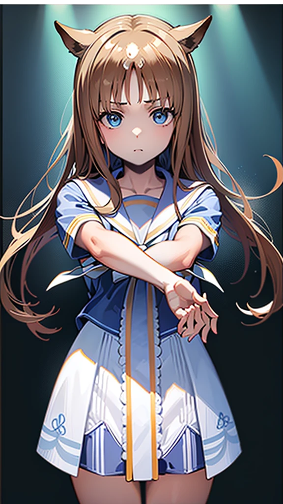 ((Transparent sailor suit:1.4)), (Transparent skirt:1.3), See-through clothes , (Perfect hands, Perfect anatomy), (Perfect body structure), ((arms two)), ((legs two)), ( ( masterpiece, best quality, high resolution, super high resolution, perfect pixel, written border depth, 4k, RTTX10.0))), Super detailed, HDR, Studio Lighting, Sharp Focus, Bright colors, Portrait, Warm tones, Soft Lighting