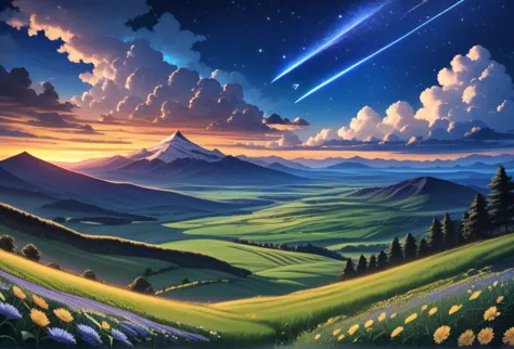 score_9, score_8_up, score_7_up, source_anime, rating_safe, scenery, outdoors, sky, cloud, (no humans), star \(sky\), mountain, ...