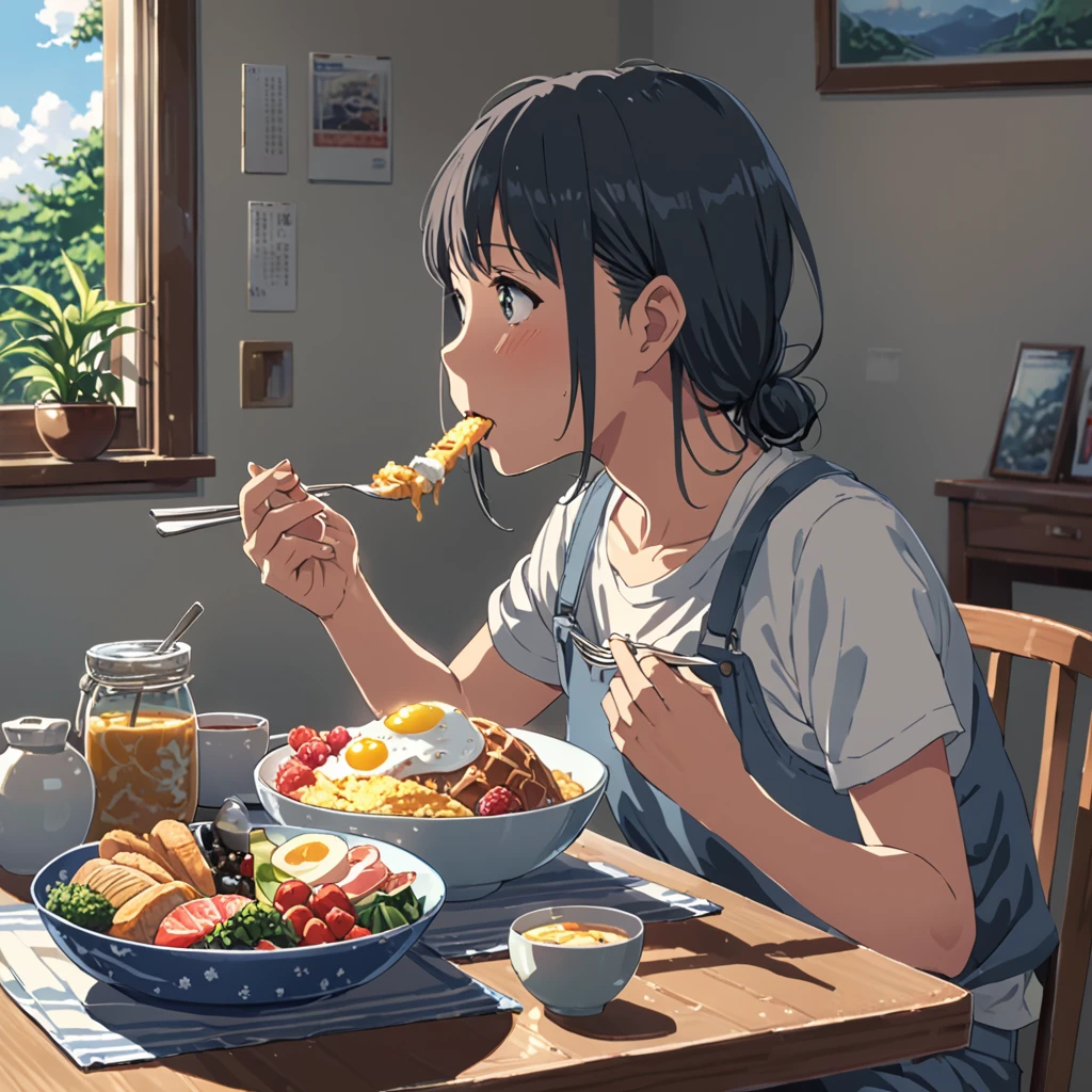 ((Anime: 1.4, Illustration)), (Masterpiece, Top Quality, Best Quality),(Filipino style) (Ultra-Detailed, Absolutely Resolution), ((16k, HIGH RES)) (family, eating food, breakfast, sunshine, morning, lighting), ( Anime: 1.4, Illustration)), (Masterpiece, Top Quality, Best Quality), (Ultra-Detailed, Absolutely Resolution). Ak {Lofi Art, Style of Laurie Greasley, Style of Makoto Shinkai, Anime Aesthetic}, BREAK {(Produces IMAGES WITH ITH INFORMATION THAN 40 Million Pixels with Cinematic-Like Detailed Textures S Hot on a Sony slur).}