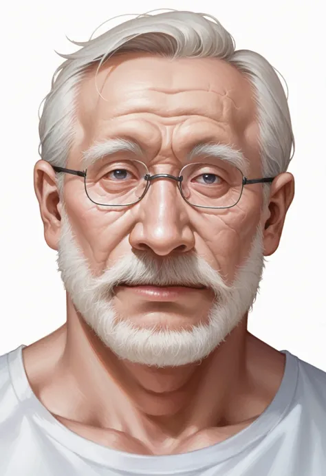 cartoon of a man with a white beard and glasses, an oldman, old man, cyberpunk old man, an old man, !!! very coherent!!! vector ...