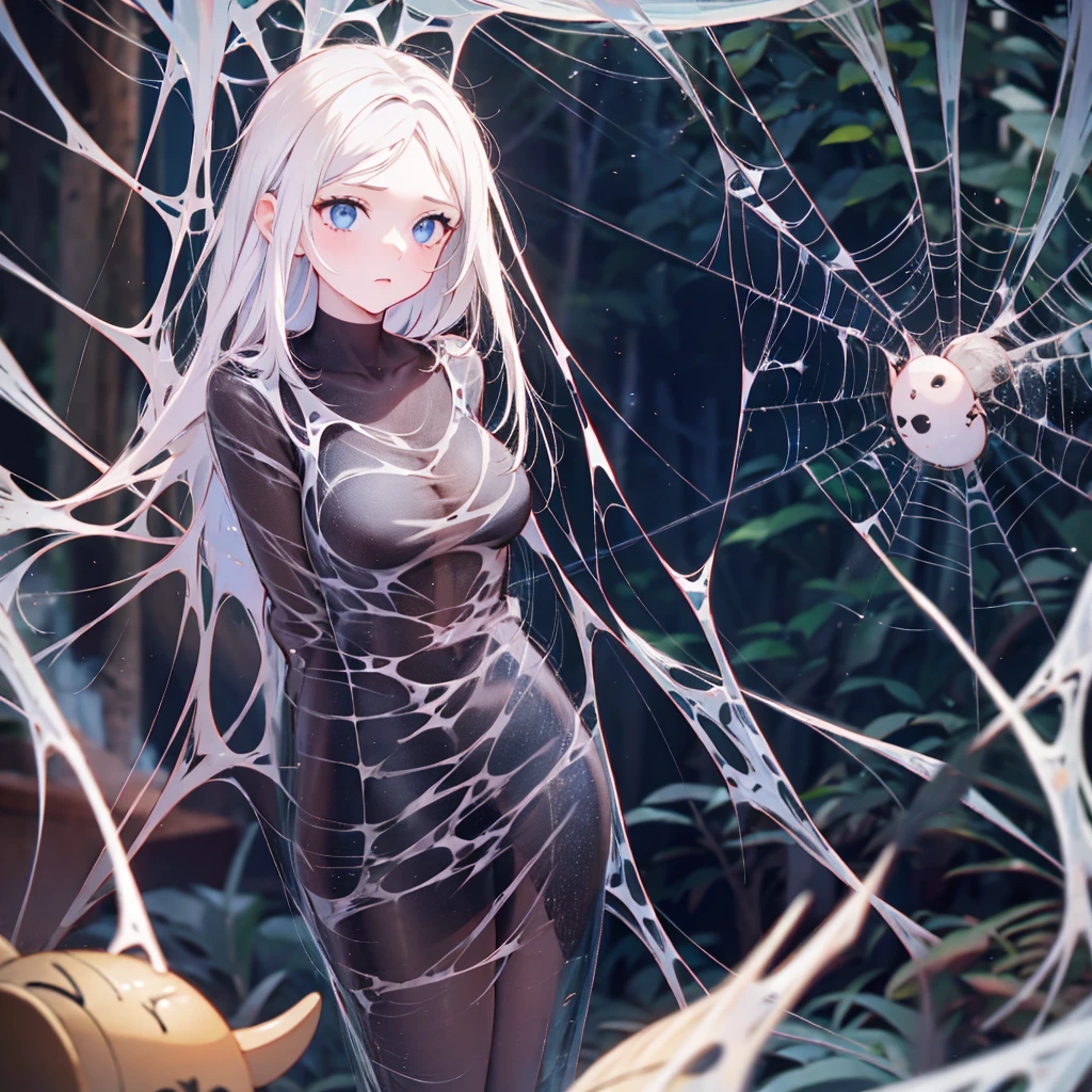 a girl trapped in the cobweb