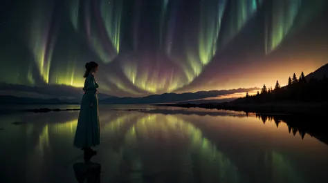 Aurora and a woman