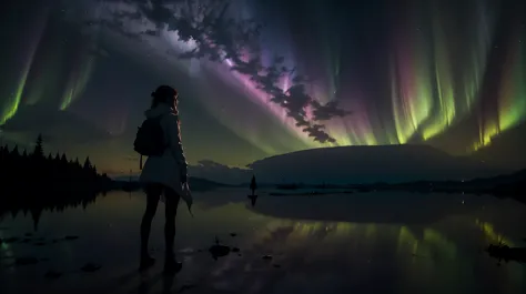 aurora and a woman