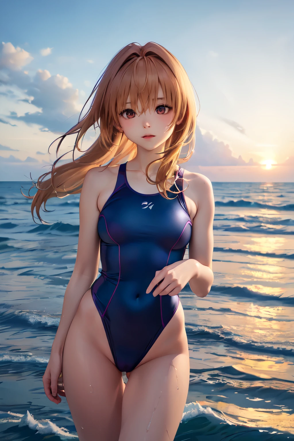 1 beautiful thin 5 year old girl, Small long swimsuit, sea waves beach summer sunset, HD, masterpiece, anatomically correct, High details, High Resolutions, The best quality, Super detail, 8k  Anime girl in blue swimsuit posing in the ocean., is wearing a swimsuit, swimsuit, Realistic bikini, swimsuit, wet swimsuit, seductive anime girl, on the beach, beautiful anime girl, Cute girl with sleeveless outfit, in a gold one piece swimsuit, Beautiful and attractive anime teen, (anime girl), at sea, Attractive anime girl, cute anime girl