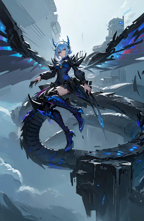 anime girl with dragon wings, dragon girl, from arknights, queen of dragons, devil anime girl, detailed digital anime art, anime...