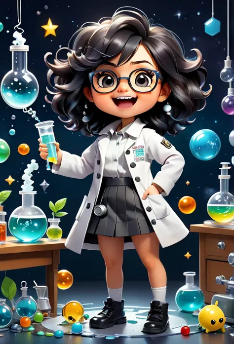 (((chibi baby uhd)))chemistry permaneça com suas carateristícas originais (seus olhos sao cor de mel, usa oculos ) (chibi nao us...