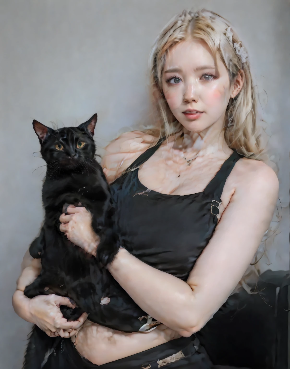 blonde woman with long hair and white dress posing for a photo, a girl with blonde hair, with long blonde hair, linda mulher sul-KOREAN, parque roseanne de blackpink, long blonde hair and big eyes, white hime cut hairstyle, fair skin curly blonde hair, with white long hair, Linda jovem KOREAN,  KOREAN, Heonhwa Choe