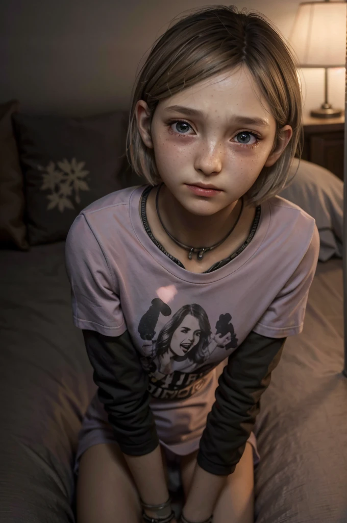 A stunning, intricate full color portrait, 12 year old girl, epic character composition, alessio albi, nina masic, sharp focus, natural lighting, subsurface dispersion, f2, 35mm, portrait, hard shadows, portrait, photography, detailed skin, realistic, photo-realistic, 8k, highly detailed, full length frame, High detail RAW color art, diffused soft lighting, shallow depth of field, sharp focus, hyperrealism, cinematic lighting, perfect face, perfect looks, thin arms, young, 1girl, solo, lean body, flat chest, long shirt, thin thighs, small waist, cold weather, night time, night, dark, outside, rain, shirt dress, young, baby face, show accurate, tight clothes, sad smile, cute, cry, sad, depressed, tears, frown, crying, aftersex hair, messy hair, kneeling, 