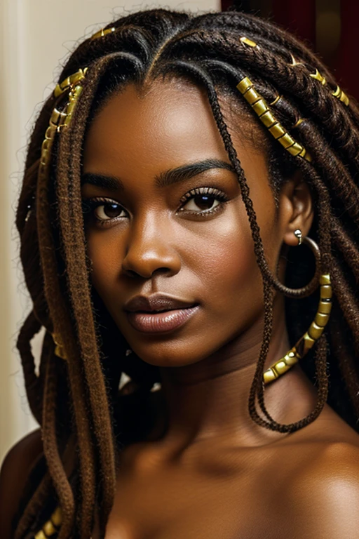 Carribbean woman beautiful face with locks