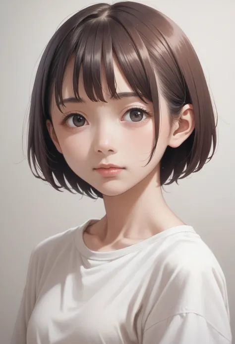 there is a digital painting of a woman with a short hair, soft anime illustration, made with anime painter studio, anime style p...