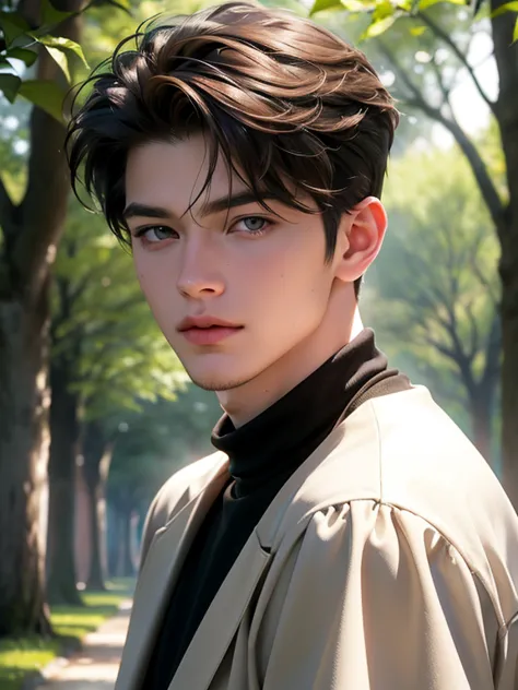 Handsome man 22 years old.. short golden hair. His style is fantasy and realism.. The goal was to create a realistic and beautif...