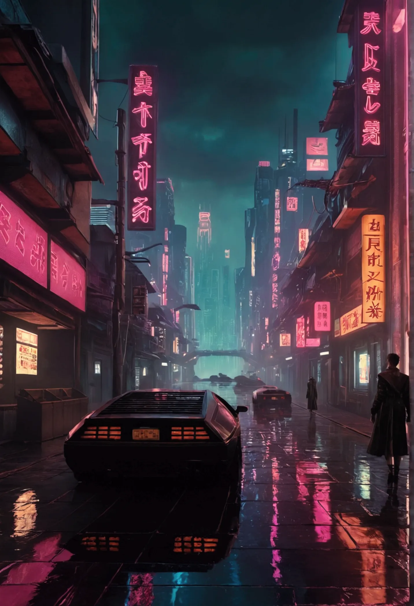 joi  bladerunner cyberpunk city evening beautiful quality