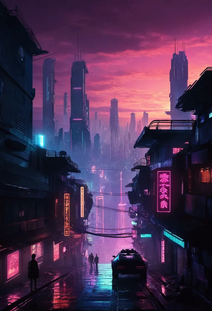 joi  bladerunner cyberpunk city evening beautiful quality