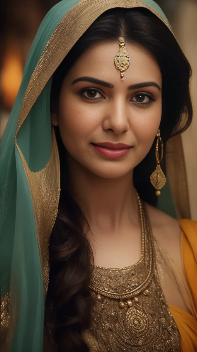 night scene, low angle shot of close up photo of indian, big cheeks, sexy navel, hanging in swing chair on Mount Everest, off shoulder strapless cowl neck dress, deep cut neckline, perfect figure, swooping breasts, deep cleavage, ponytail hair, necklace, look at viewer and smile, (cinematic:1.3), intricate details, (ArtStation:1.2)