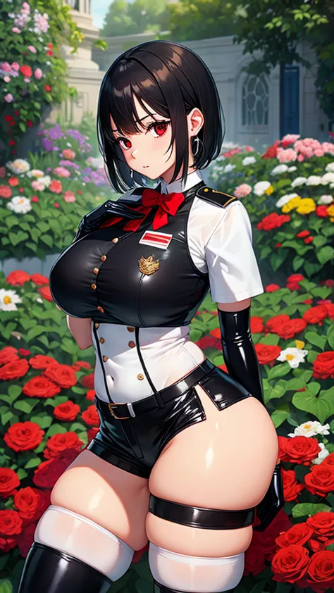 face focus , ((highest quality)), ((tabletop)), perfect face, （((white knee-high socks))) ,   official art,black knee-high socks...