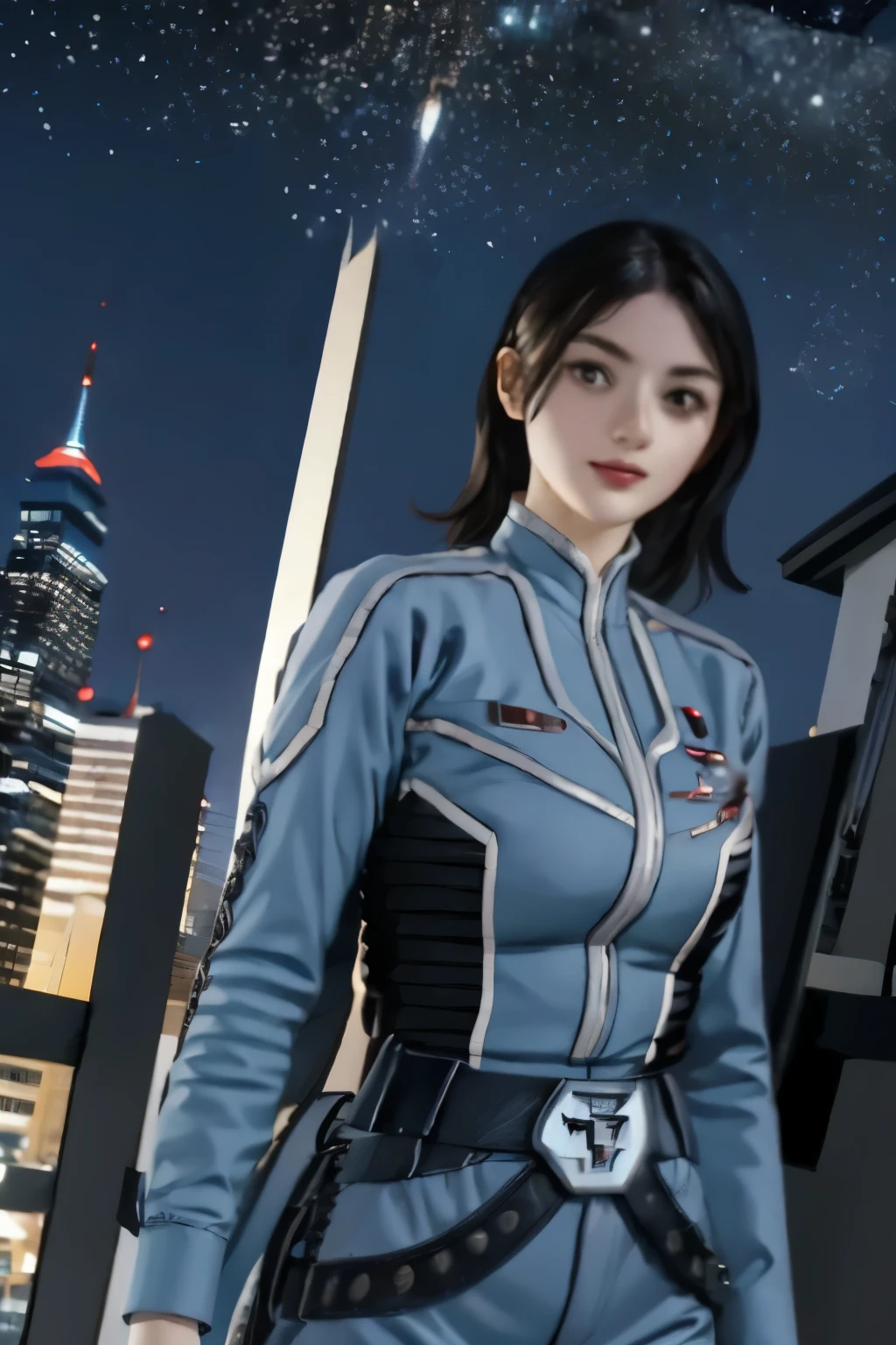 ((masterpiece)), (Highest quality), Official Art, Extremely detailed CG, unity 8k wallpaper, Very detailed,
woman, Anne Corps Member,Patrolling the city late at night alone,Interview survey 
 