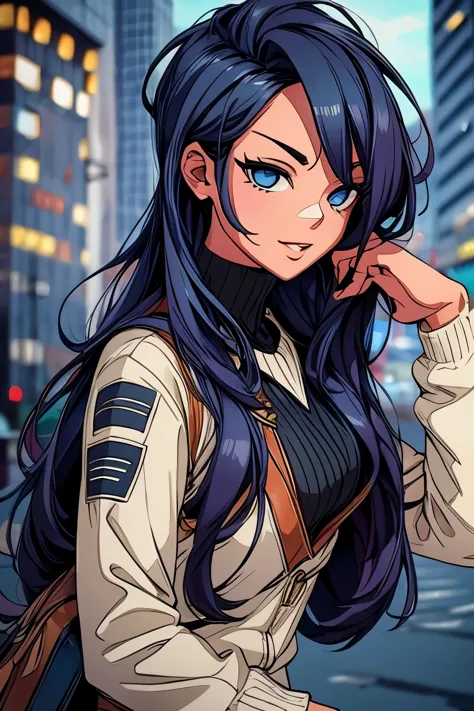 Adult Midnight (My Hero Academia), CG 8k ultra-realista, beautiful woman, seductive eyes, make-up, red lips, casual clothes 