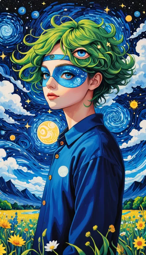 Psychedelic Art。plant、Marine Life、(((Charming eyes，The Third Eye)))、cloud、Starry Sky，Galaxy、Planet、Stitching together an abstrac...