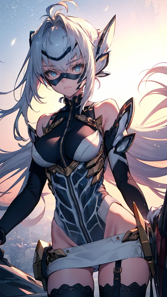 (whole body),Explain the whole,Browsing Caution,最high quality,High resolution, Very detailed,Game CG,Dutch Angle,Detailed and beautiful eyes,beautiful girl,Chest Focus,(Captivating smile), (Spread your legs), (Lift your legs), leotard，armor, Armor dress, Black dress, Black gloves, Blue Armor, Blue dress, breastplate, dress, drop down, gloves, (mask), Shoulder rest, Short dress, shoulder armor,Thigh-high boots，((Very detailed background)), (((Cowboy Shot,Dynamic Angle)))，1 girl,,(Shiny skin:1.3),(Beautifully rich skin),(Thinning hair), masterpiece, high quality, High resolution, Confused,(beautifully、aesthetic:1.2), Beautiful Hands, (4K), 8k, Perfect balance,(Highly detailed CG Unity 8k wallpaper), Perfect hands, Embarrassing, blush, Light_vestige,Intricate details,Written boundary depth, extremely delicate and 美しい,Professional photography, bokeh, High resolution, Sharp details, 最high quality, Thick thighs,Beautiful Eyes, Beautiful background, Outdoor，
