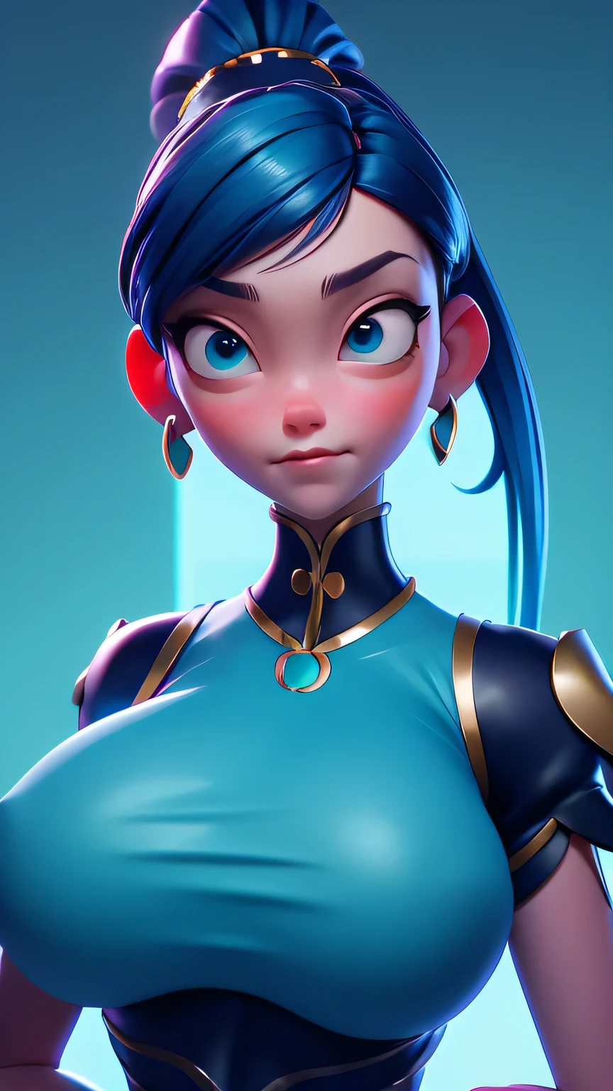 (ultra realistic,32k, masterpiece:1.2),(high detailed skin:1.1),( 8k uhd, dslr, high quality:1.1), pneumadef,turquoise hair, ponytail, tiara,(turquoise eyes:0.9) earrings, chest jewel, armor, gloves, , huge breast, (looking at viewer, portrait:1.1),, ,(radiant:1.1), neural network hub, neural interface research facilities, brain-computer interfaces, mind uploading experiments, large breast, big breast