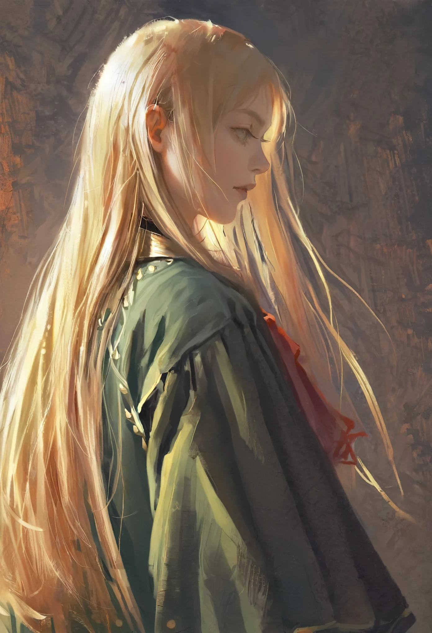 score_9, score_8_up, score_7_up, score_6_up, score_5_up, score_4_up, fkey70, A blonde girl standing, hyperrealistic anime painting, royal clothes, anime painting, no tiara, loose long hair, black background, dramatic diagonal lighting, painterly, realistic painting, soft feature, detailed clothes, detailed, Rembrandt lighting, artwork of upper body, visible brushstrokes, detailed painting, soft features, rounded face
