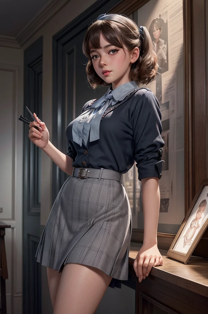 Pretty English 1940s private school girl. Official Art – An Award-Winning Digital Masterpiece In 4K Ultra HD, Extreme Detail And Intricate Realism. This Concept Art Brought To Life By The Hands Of Artists Like Wlop & Artgerm In A Stunning 2D Vector Illustration.
