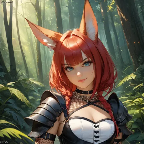 (((Alice))) from alice_in_wonderland, ((loli)), ((redhead)), ((fox_ears)), (((leather_armor_corset))), flat_chest, sexy, highest...