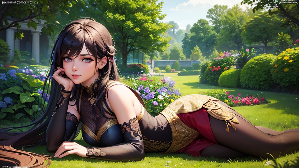 a beautiful girl in a vibrant garden, full of energy and enthusiasm, highly detailed and realistic, 1girl, extremely detailed eyes and face, long eyelashes, stunning realistic digital art, warm colors, cinematic lighting, photorealistic, 8k, best quality, masterpiece