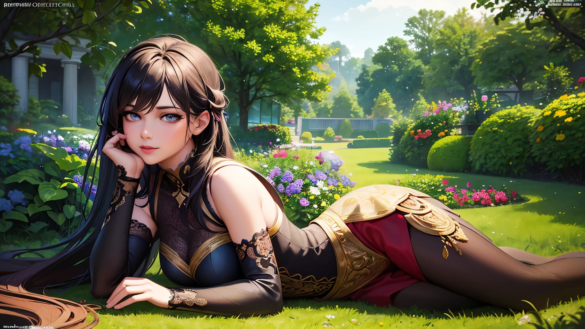 a beautiful girl in a vibrant garden, full of energy and enthusiasm, highly detailed and realistic, 1girl, extremely detailed eyes and face, long eyelashes, stunning realistic digital art, warm colors, cinematic lighting, photorealistic, 8k, best quality, masterpiece