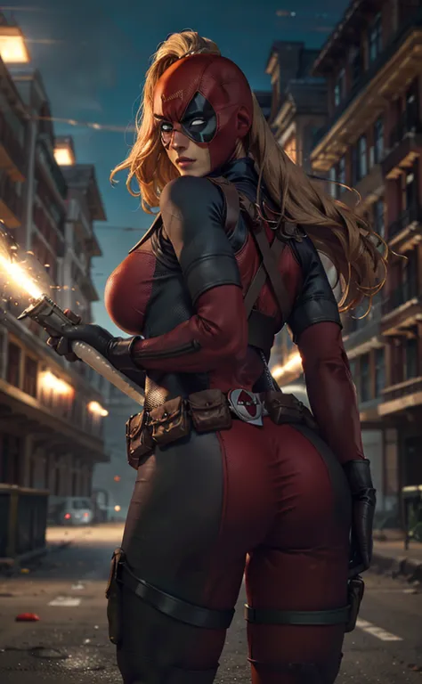 masterpiece, best quality, highres, contrapposto,
BodySuit_lady_deadpool_ownwaifu,
Christina Chong beautiful face, narrowed eyes...