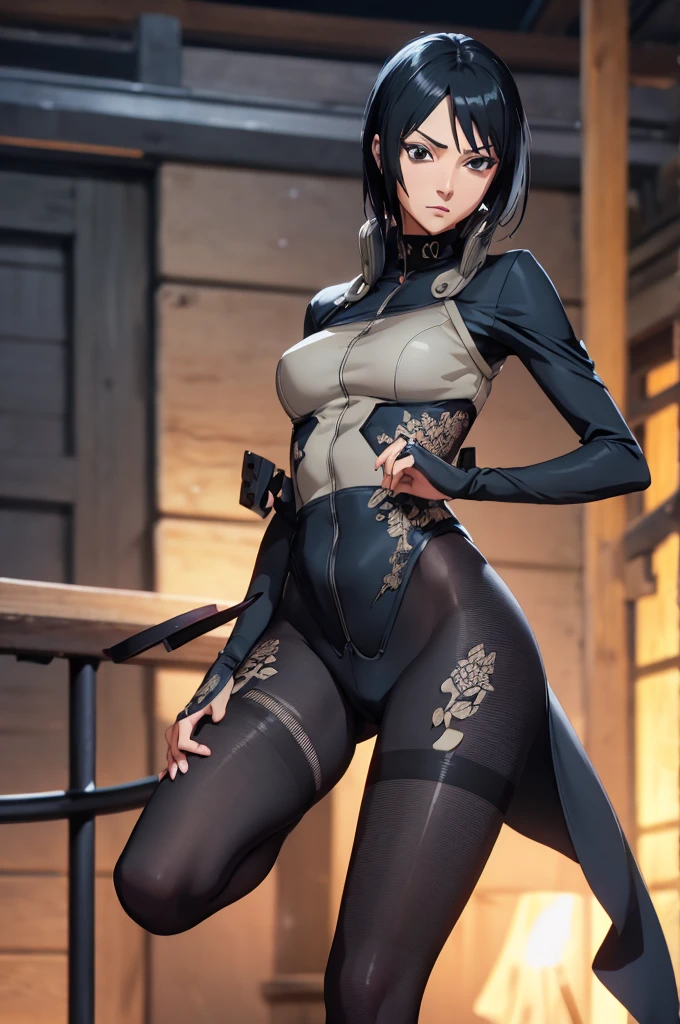 Shizune, m legs  pose pantyhose, sexy, beautiful detailed eyes, beautiful detailed lips, extremely detailed face, long eyelashes, intricate detailed clothing, dynamic pose, photorealistic, 4k, hyper detailed, cinematic lighting, dramatic colors, epic sci-fi, cinematic composition, ass 