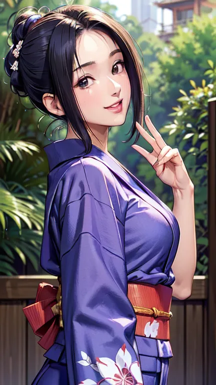 ((masterpiece)),((ayako katagiri)),((katagiri ayako)),((mischievous smile)),anatomically perfect fingers,(((yukata))),(((festiva...