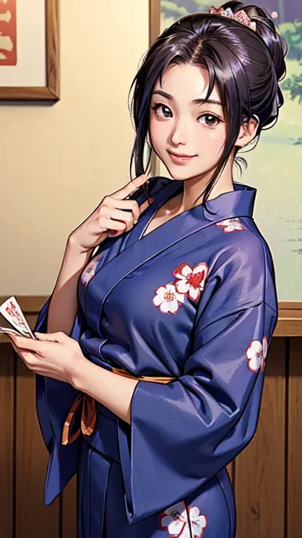 ((masterpiece)),((ayako katagiri)),((katagiri ayako)),((mischievous smile)),anatomically perfect fingers,(((yukata))),(((festiva...