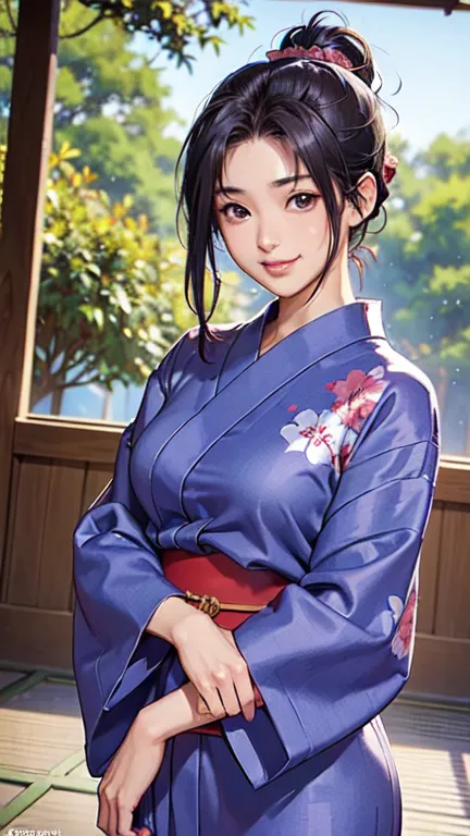 ((masterpiece)),((ayako katagiri)),((katagiri ayako)),((mischievous smile)),anatomically perfect fingers,(((yukata))),(((festiva...