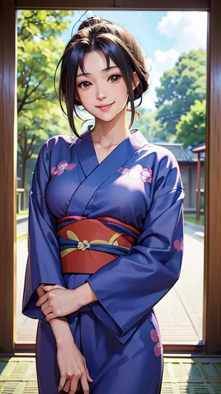 ((masterpiece)),((ayako katagiri)),((katagiri ayako)),((mischievous smile)),anatomically perfect fingers,(((yukata))),(((festiva...