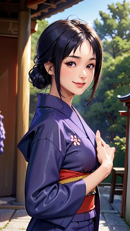 ((masterpiece)),((Ayako Katagiri)),((Katagiri Ayako)),((Mischievous Smile)),Anatomically perfect fingers,(((yukata))),(((Festivals))),(((shrine)))