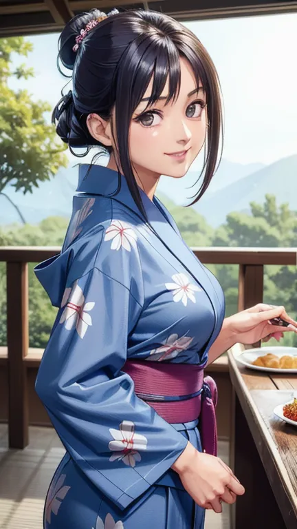 ((masterpiece)),((Ayako Katagiri)),((Katagiri Ayako)),((Mischievous Smile)),Anatomically perfect fingers,(((yukata))),(((Festiva...