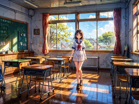 beautiful female ,classroom