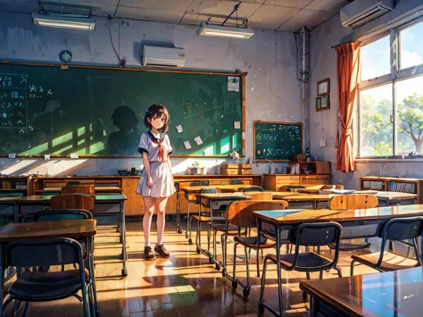 beautiful female ,classroom