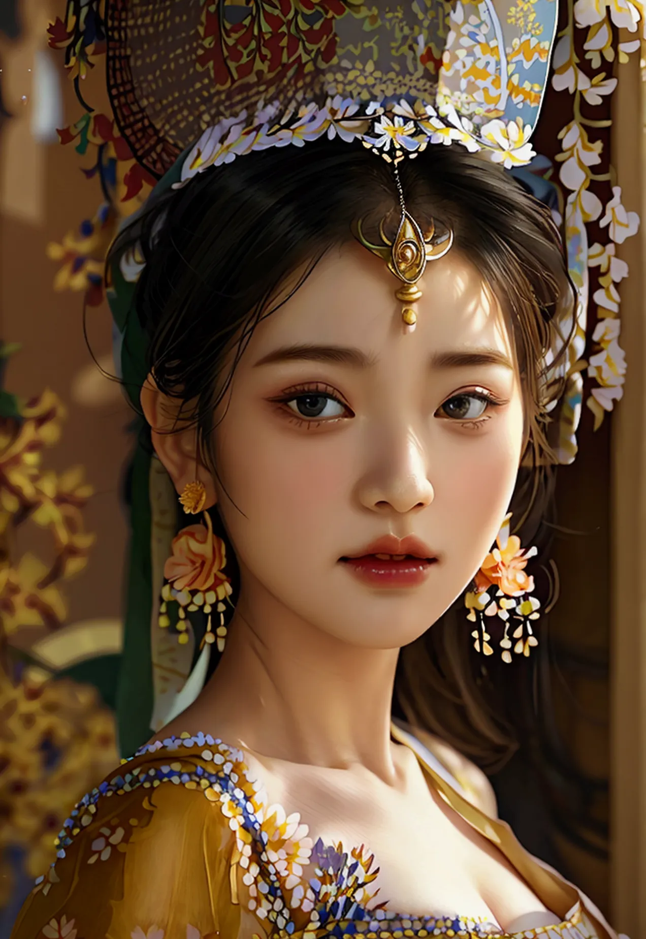 highest quality, masterpiece, high resolutionเป็นพิเศษ, (realistic: 1.4) 1 woman, beautiful_face, fine skin, full body, decorate...