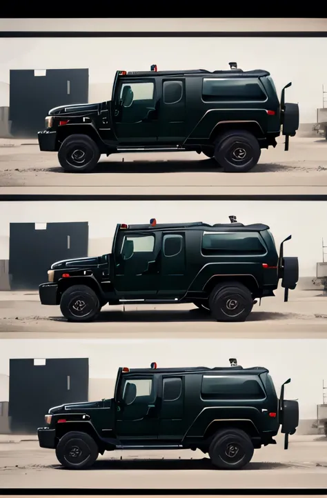 black hummer vehicle, station, entire