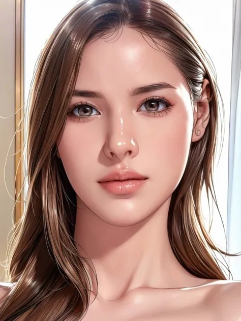 Highest quality, White skin, Real human skin, (detailed), Oval Face, pore, Ultra-high resolution, (8k, RAW Photos, Realistic: 1....