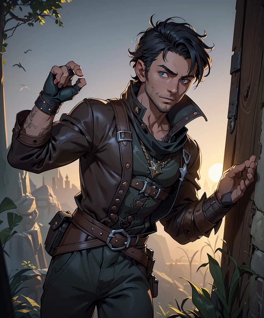 score_9, score_8_up, score_7_up, ( (((Solo focus)))(((1boy))) (((Attractive male adventurer in 18th century attire.))) (((Appears to be 20 years old with youthful looks.))) (((Dark, eerie and sinister background at night.))) (Design an epic, handsome, dashing adventurer for a fantasy setting.  Very sexy male character.  Perfect physique.(backlighting:0.7), film grain, photographed on a Sony A7R IV, 18mm F/1.7 cine lens, Dungeons & Dragons character portrait, intricate details, solo focus, unreal engine, sharp focus, dappled lighting, (backlighting:0.7), film grain, photographed on a Sony A7R IV, 18mm F/1.7 cine lens,  He is an attractive, rugged, handsome young adventurer.