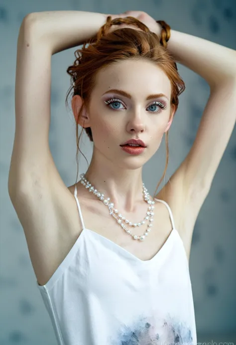 beautiful girl at a photo shoot in a photo studio,(( very anorexic girl)),((best quality)), ((masterpiece)), (detailed), protrud...