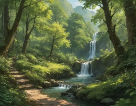 score_9, score_8_up, score_8, source_anime, semi_realistic, a picture of a forest