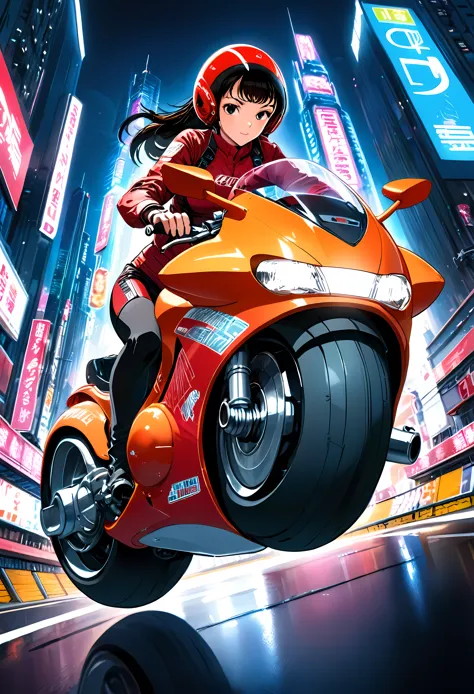 create a detailed image of a futuristic motorcycle inspired by the iconic bike from the classic akira manga/anime. the motorcycl...