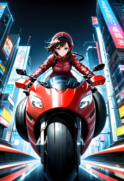 create a detailed image of a futuristic motorcycle inspired by the iconic bike from the classic akira manga/anime. the motorcycl...