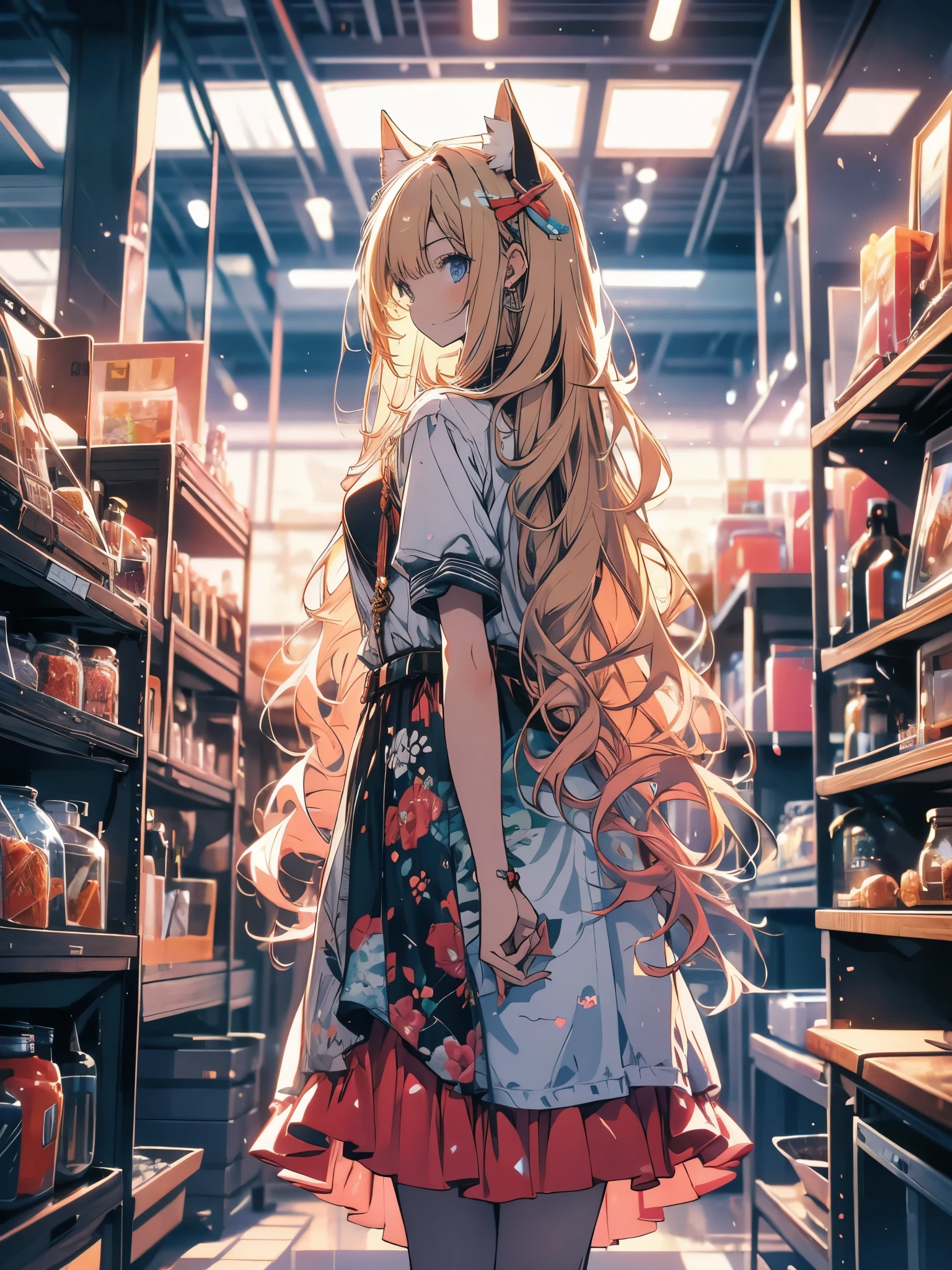 ginga alice,standing alone,1 girl,standing,long hair,trunk,hair blonde